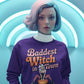 Baddest Witch in Town Retro Halloween Bella+Canvas 3501 Sweatshirt – Spooky Cute Fall Outfit