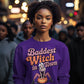 Baddest Witch in Town Retro Halloween Bella+Canvas 3501 Sweatshirt – Spooky Cute Fall Outfit