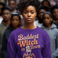 Baddest Witch in Town Retro Halloween Bella+Canvas 3501 Sweatshirt – Spooky Cute Fall Outfit