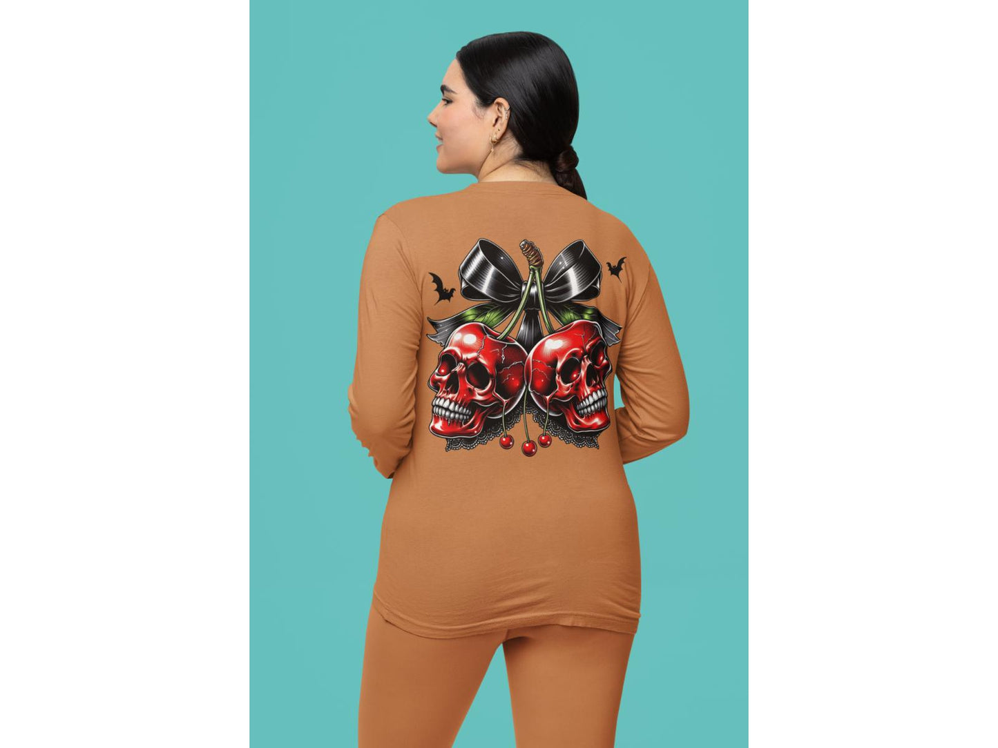 Spooky Cherry Halloween Bow Sweatshirt – Cute & Creepy Fall Vibes