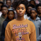 Baddest Witch in Town Retro Halloween Bella+Canvas 3501 Sweatshirt – Spooky Cute Fall Outfit