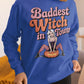 Baddest Witch in Town Retro Halloween Bella+Canvas 3501 Sweatshirt – Spooky Cute Fall Outfit