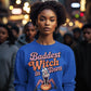Baddest Witch in Town Retro Halloween Bella+Canvas 3501 Sweatshirt – Spooky Cute Fall Outfit