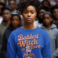 Baddest Witch in Town Retro Halloween Bella+Canvas 3501 Sweatshirt – Spooky Cute Fall Outfit