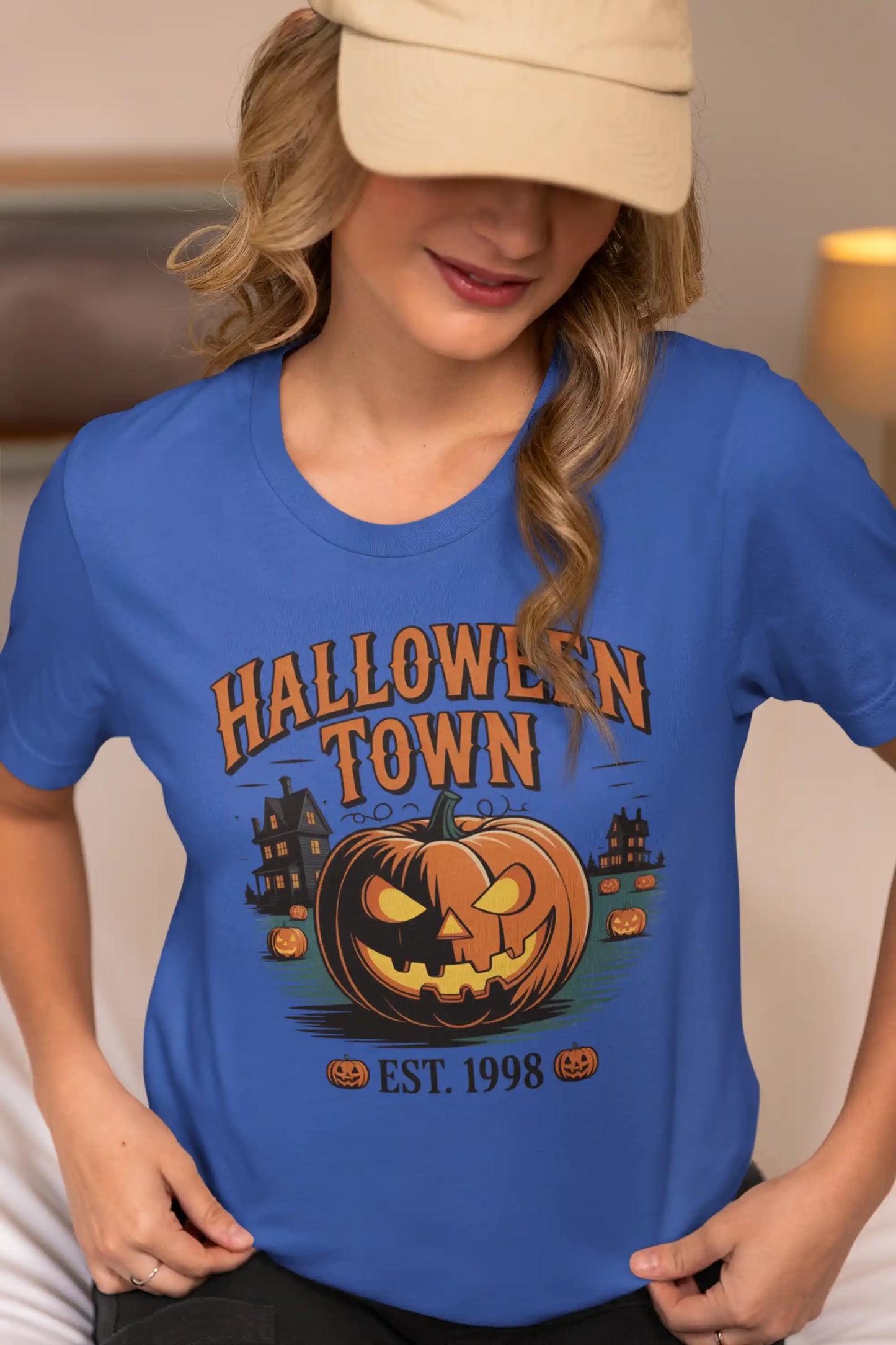 Halloween Town T-Shirt – Vintage Pumpkin Graphic – Bella Canvas 3001 – Halloween Tee – Spooky Season Shirt – Unisex S-3XL