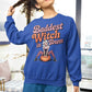 Baddest Witch in Town Retro Halloween Bella+Canvas 3501 Sweatshirt – Spooky Cute Fall Outfit