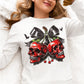 Spooky Cherry Halloween Bow Sweatshirt – Cute & Creepy Fall Vibes
