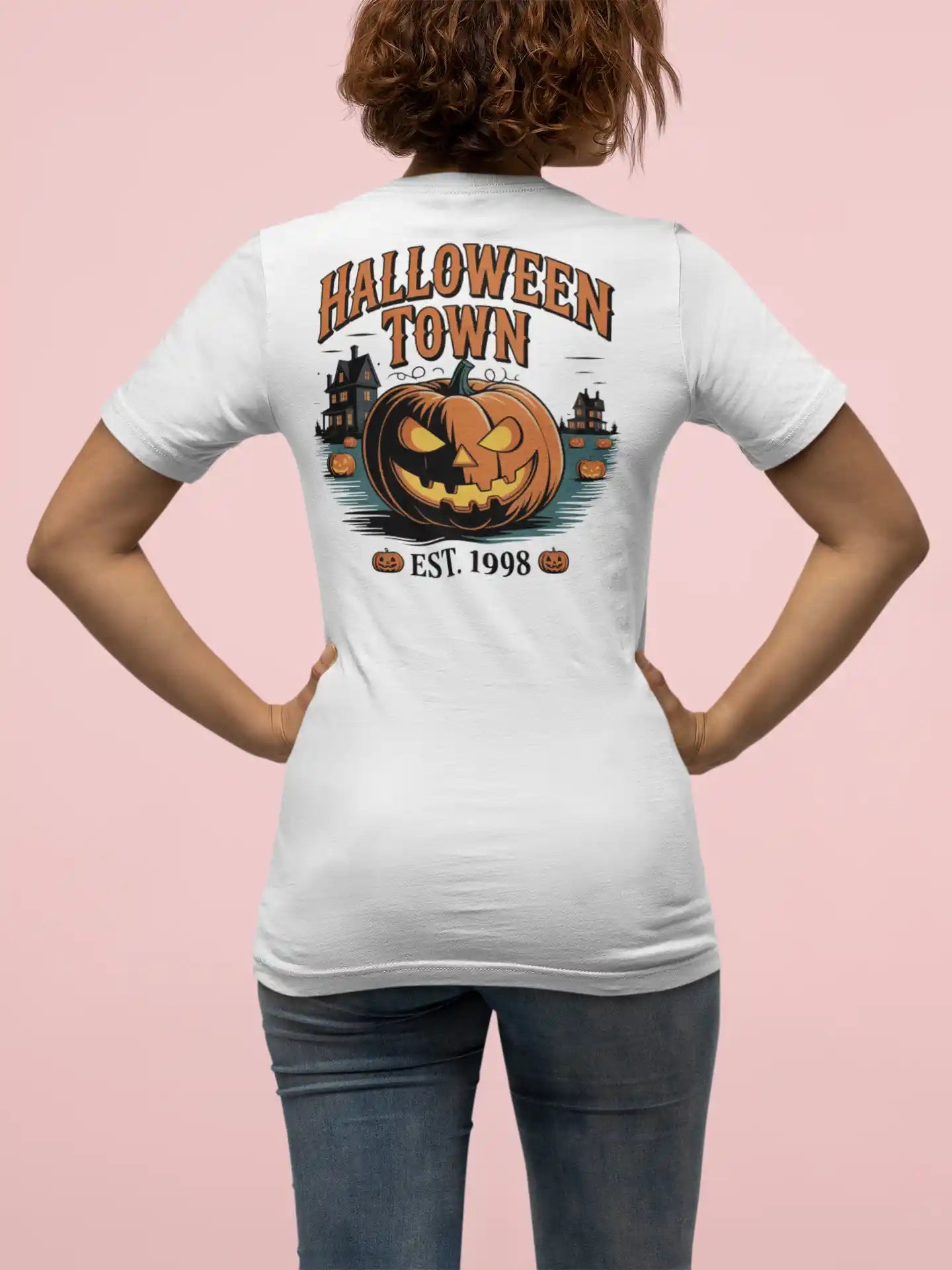 Halloween Town T-Shirt – Vintage Pumpkin Graphic – Bella Canvas 3001 – Halloween Tee – Spooky Season Shirt – Unisex S-3XL
