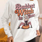 Baddest Witch in Town Retro Halloween Bella+Canvas 3501 Sweatshirt – Spooky Cute Fall Outfit