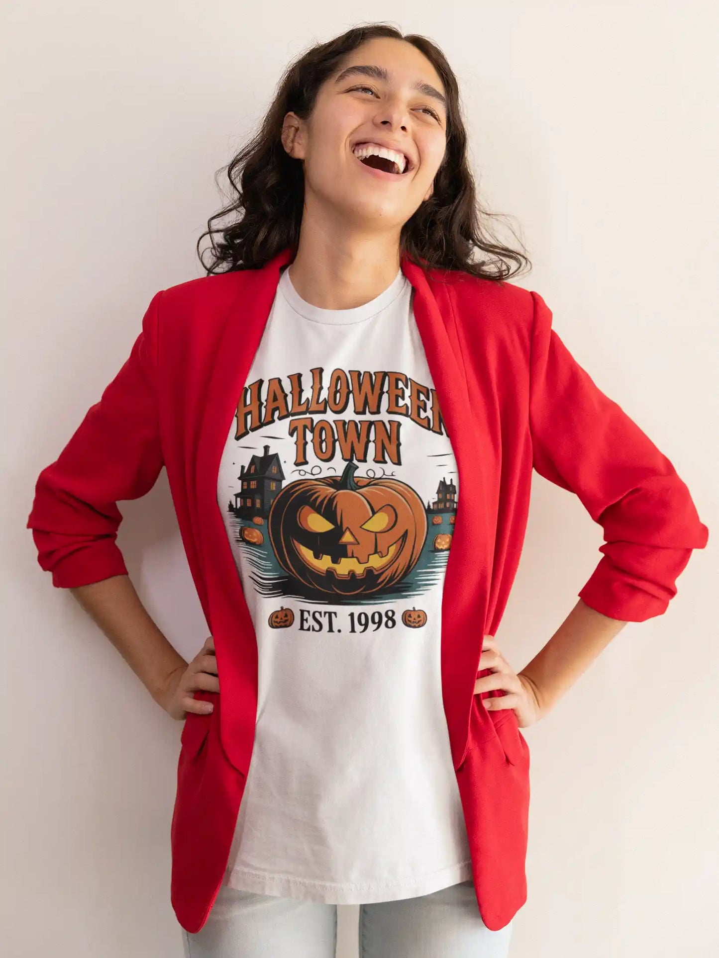 Halloween Town T-Shirt – Vintage Pumpkin Graphic – Bella Canvas 3001 – Halloween Tee – Spooky Season Shirt – Unisex S-3XL