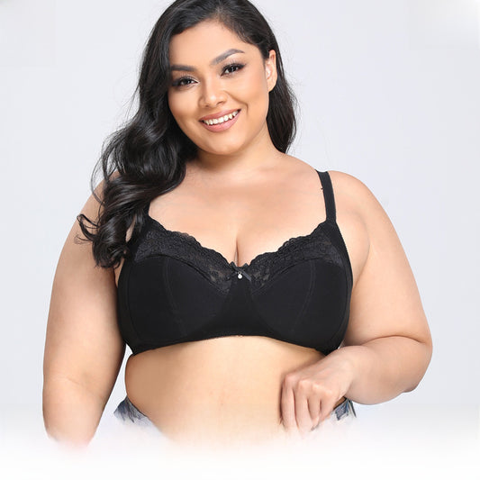 Large size bra ultra-thin lace black sexy underwear bra cross-border supply 38-50FGH