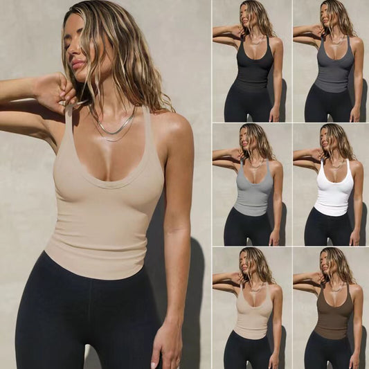 A knitted vest top is paired with a base layer