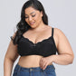 Large size bra ultra-thin lace black sexy underwear bra cross-border supply 38-50FGH