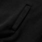 A close-up of a black hoodie pocket.