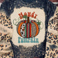 Bleached black and tan leopard print sweatshirt with a "Howdy Pumpkin" graphic.