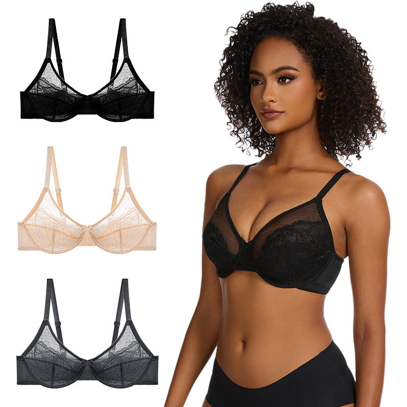 The large-sized underwear with thin mesh fabric gathers the French sexiness of the bra Skin color