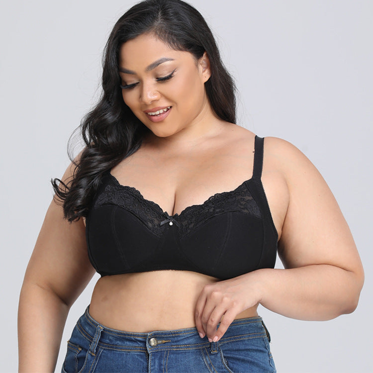Large size bra ultra-thin lace black sexy underwear bra cross-border supply 38-50FGH