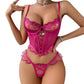 Cross-laced see-through underwear set