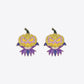 A pair of demon pumpkin rhinestone alloy earrings.