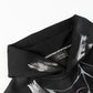 Men's black gothic spider web graffiti print hoodie with a brand tag.
