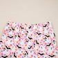 Pink Halloween ghost print lounge pants with an elastic waistband.