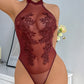 Water-soluble floral see-through hot girl slimming underwear
