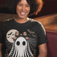 Vintage Lace Ghost Halloween T-Shirt – Spooky Cute Retro Graphic Tee
